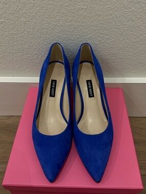 Nine West Royal Blue Pointed-Toe Suede Pumps